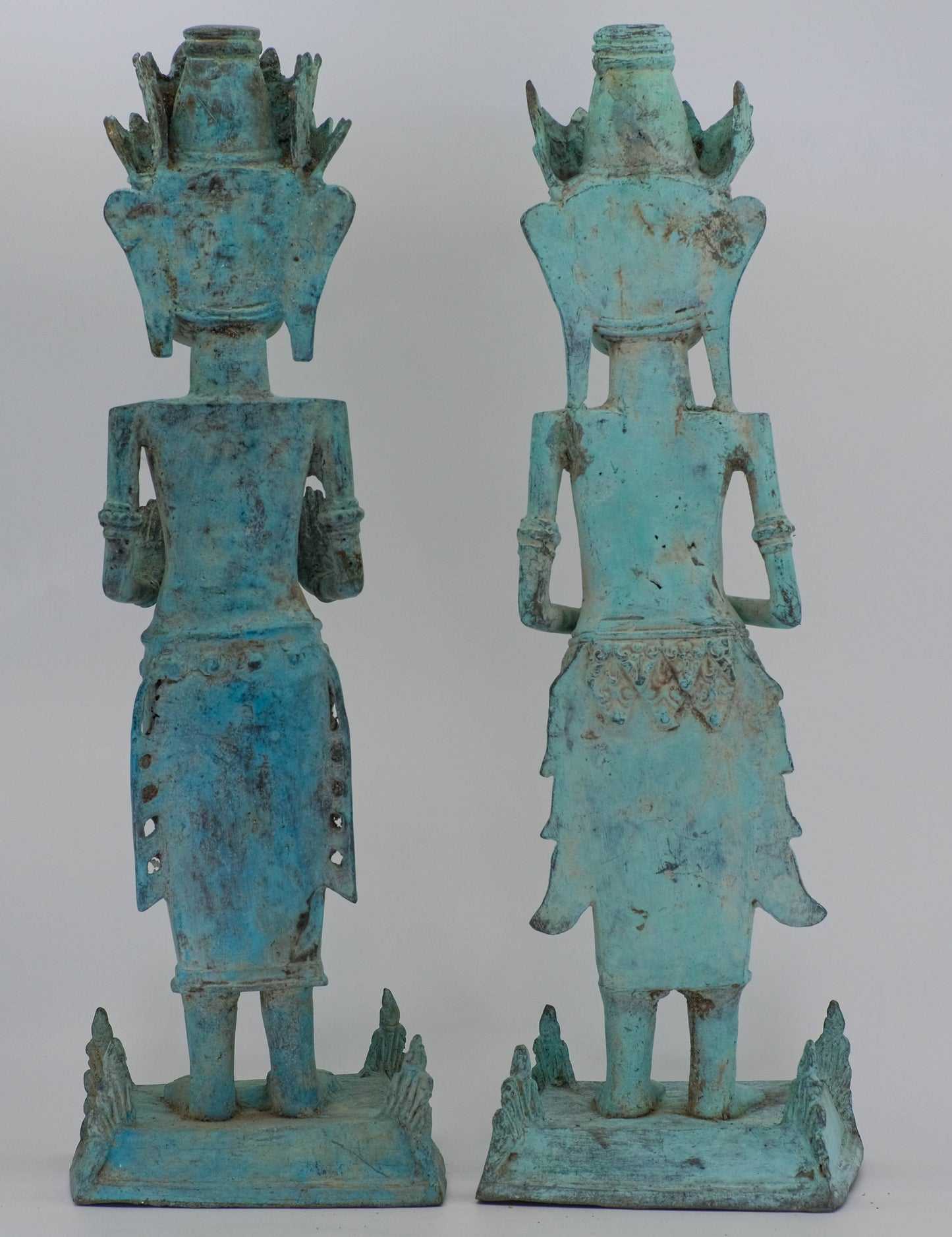 Large Indonesian bronze wedding sculpture pair.