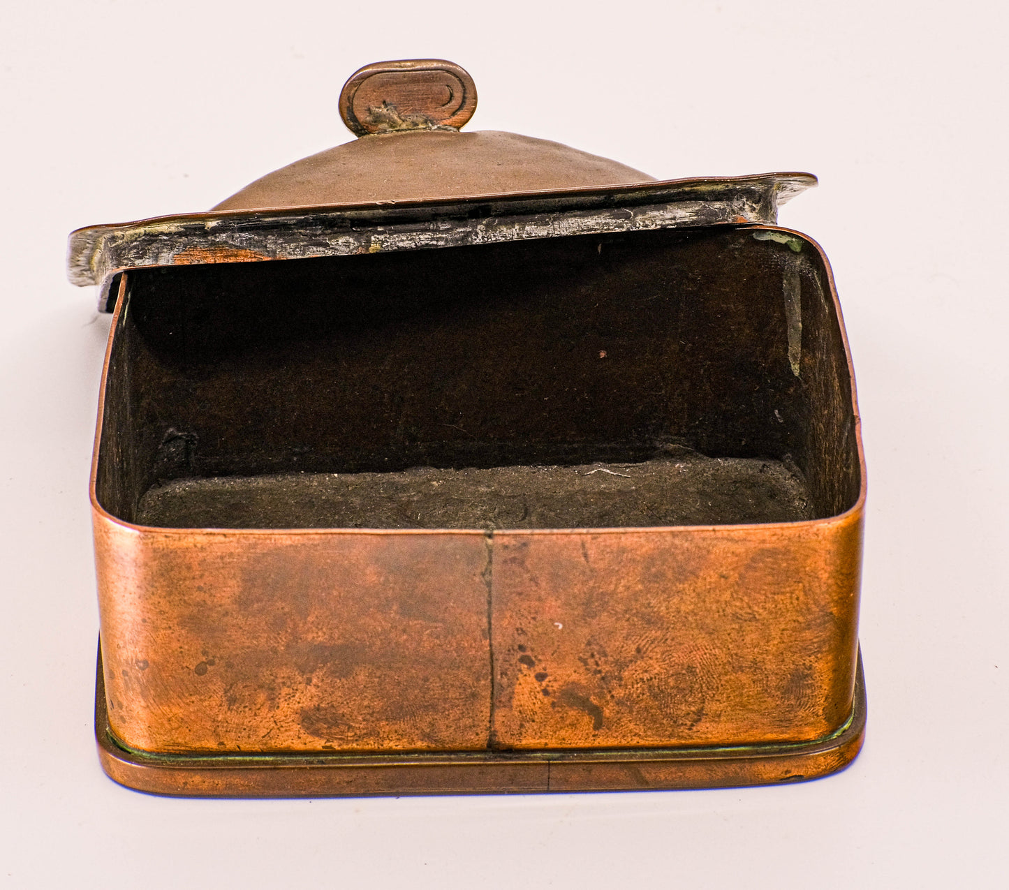 Arts and crafts copper lidded box