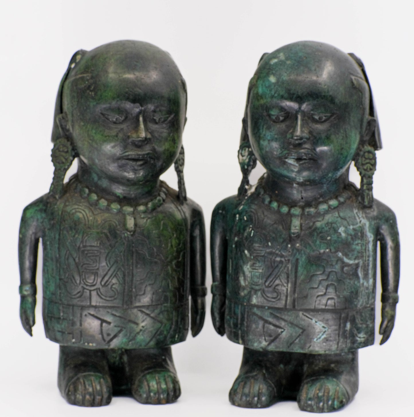 Nopiloa Vercruz style bronze sculptures.