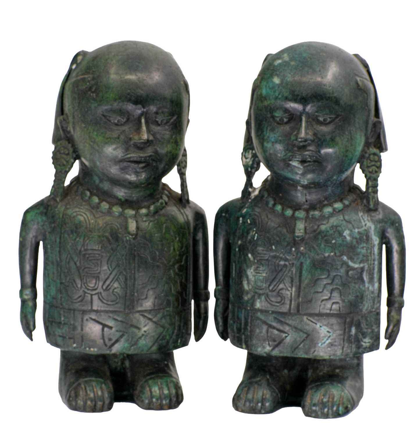 Nopiloa Vercruz style bronze sculptures.