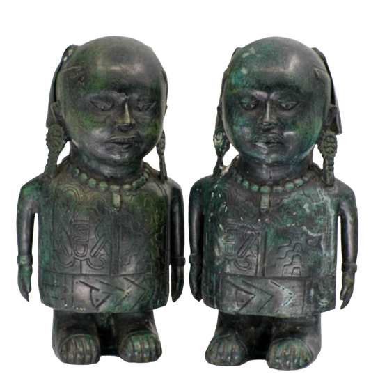 Nopiloa Vercruz style bronze sculptures.