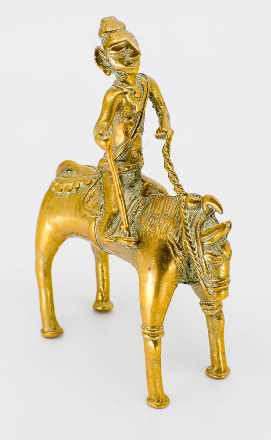 Brass Shiva Khandoba statue.