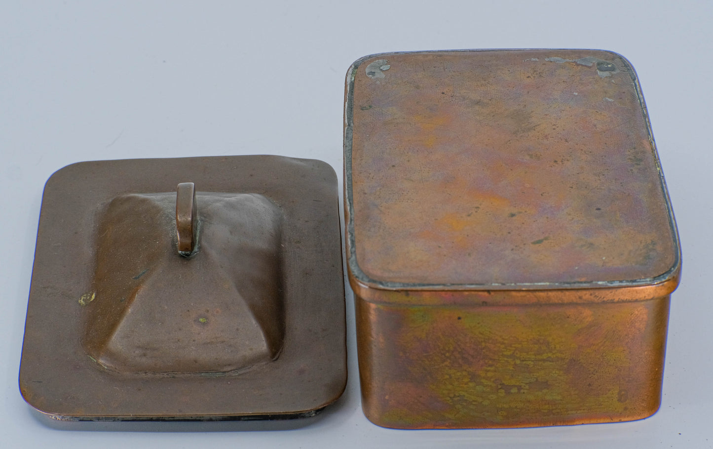 Arts and crafts copper lidded box